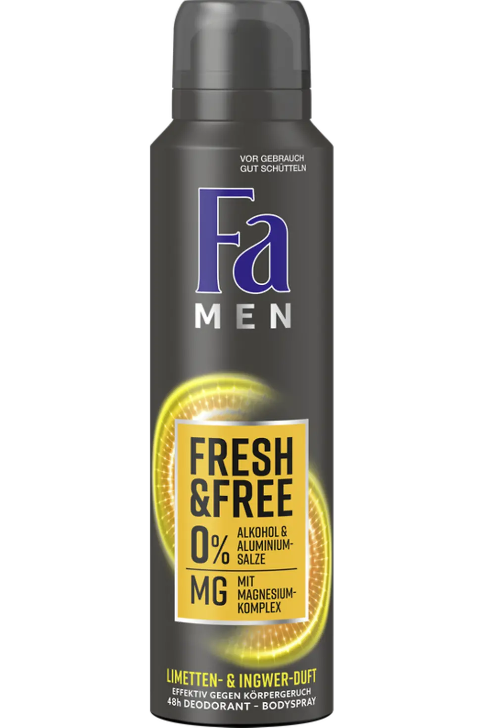 Fa Men Fresh & Free Limetten- und Ingwer-Duft, 48 H Bodyspray