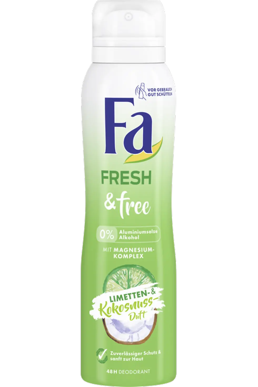 Fa Fresh & free Limetten- und Kokosnuss-Duft, 48 H Deodorant