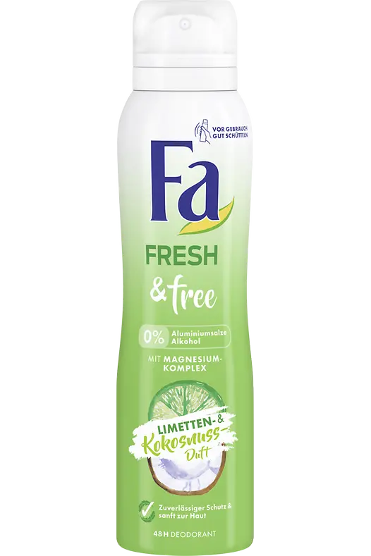 Fa Fresh & free Limetten- und Kokosnuss-Duft, 48 H Deodorant