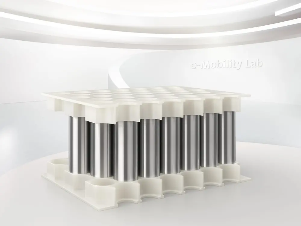 Batteriemodule mit zylindrischen Zellen werden mit dem Bayblend®-Material von Covestro konstruiert und mit dem Loctite-Klebstoff von Henkel effizient zusammengebaut.