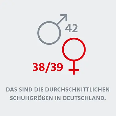 Durchschnittliche Schuhgrößen