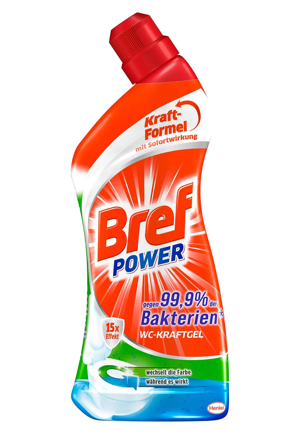 Das neue Bref Power WC-Kraftgel gegen 99,9% der Bakterien