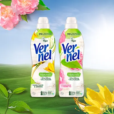 
Die neuen Vernel Naturals Weichspüler-Varianten überzeugen mit einer veganen Formel und 99 Prozent naturbasierten Inhaltsstoffen – ohne Silikone und Farbstoffe.