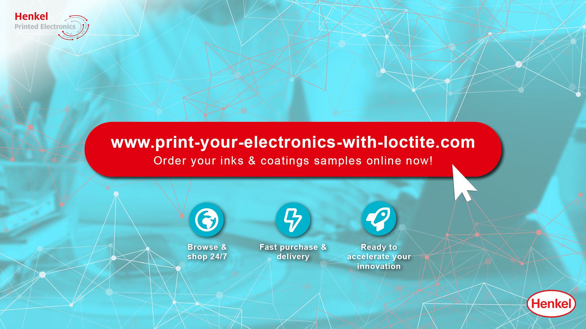 Henkel hat einen neuen Online-Shop für Produktmuster für gedruckte Elektronik gestartet: www.print-your-electronics-with-loctite.com.