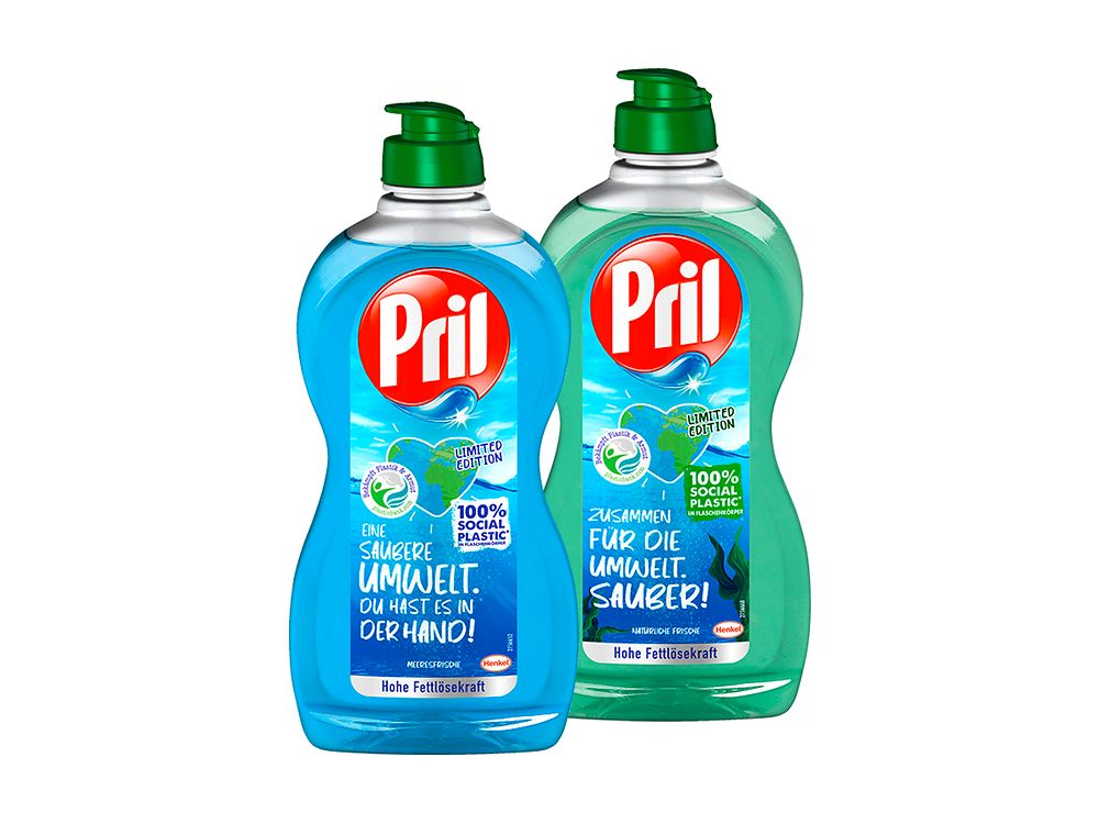 Die neue Pril Social Plastic® Limited Edition in den Duftvarianten „Meeresfrische“ und „Natürliche Frische“ 