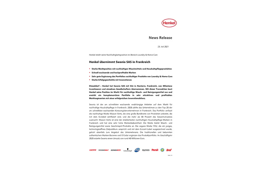 2021-07-23 News Release Henkel übernimmt Swania SASE-PDF.pdfPreviewImage