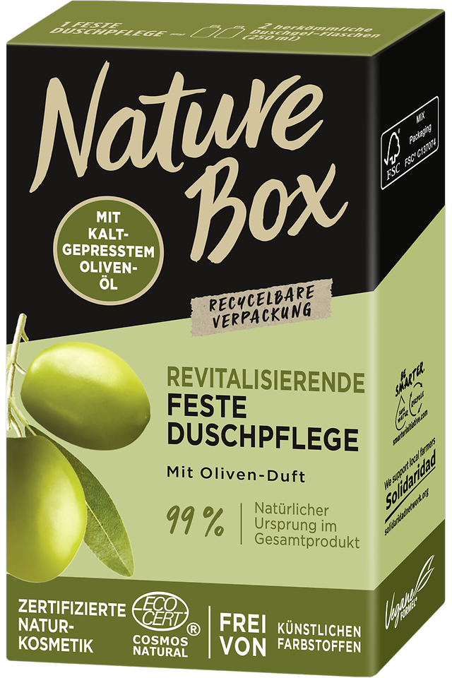 Nature Box Revitalisierende Feste Duschpflege mit Oliven-Duft