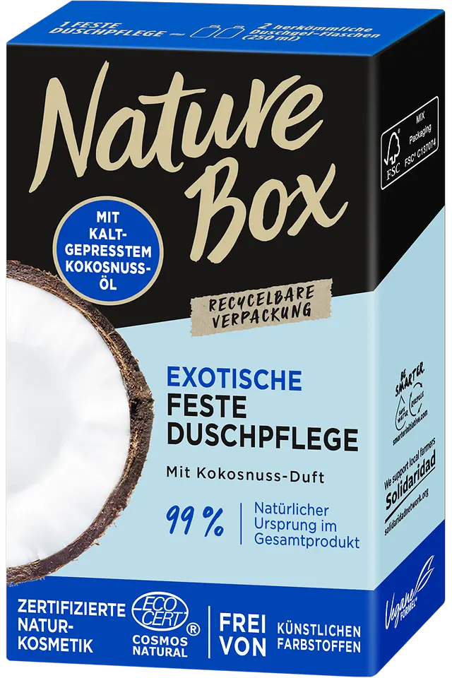 Nature Box Exotische Feste Duschpflege mit Kokosnuss-Duft