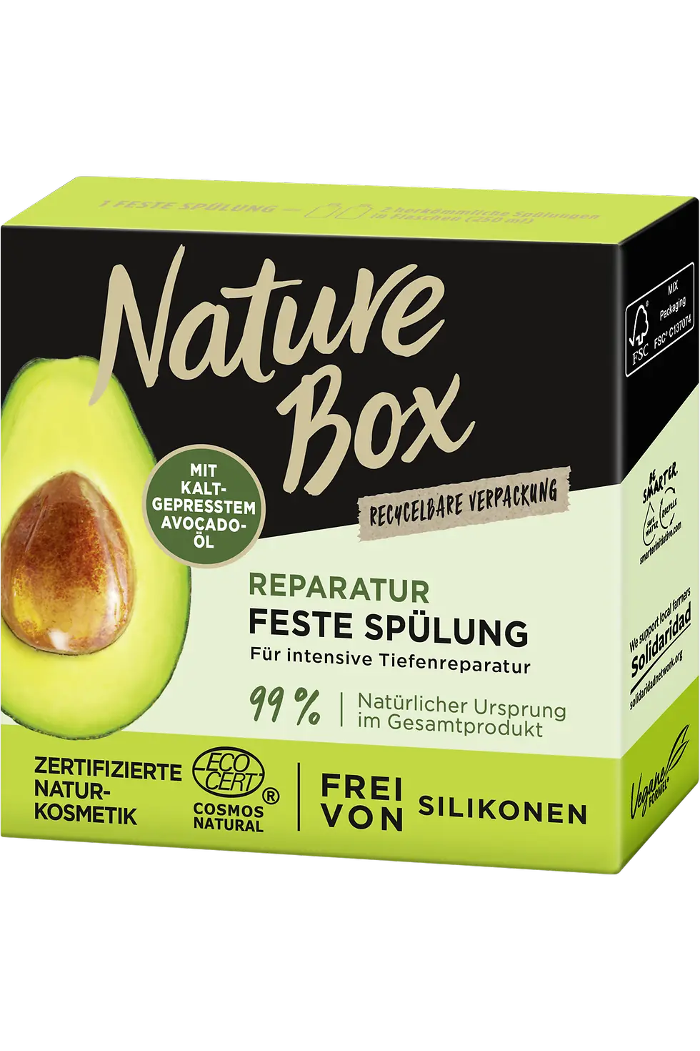 Nature Box Reparatur Feste Spülung mit kaltgepresstem Avocado-Öl