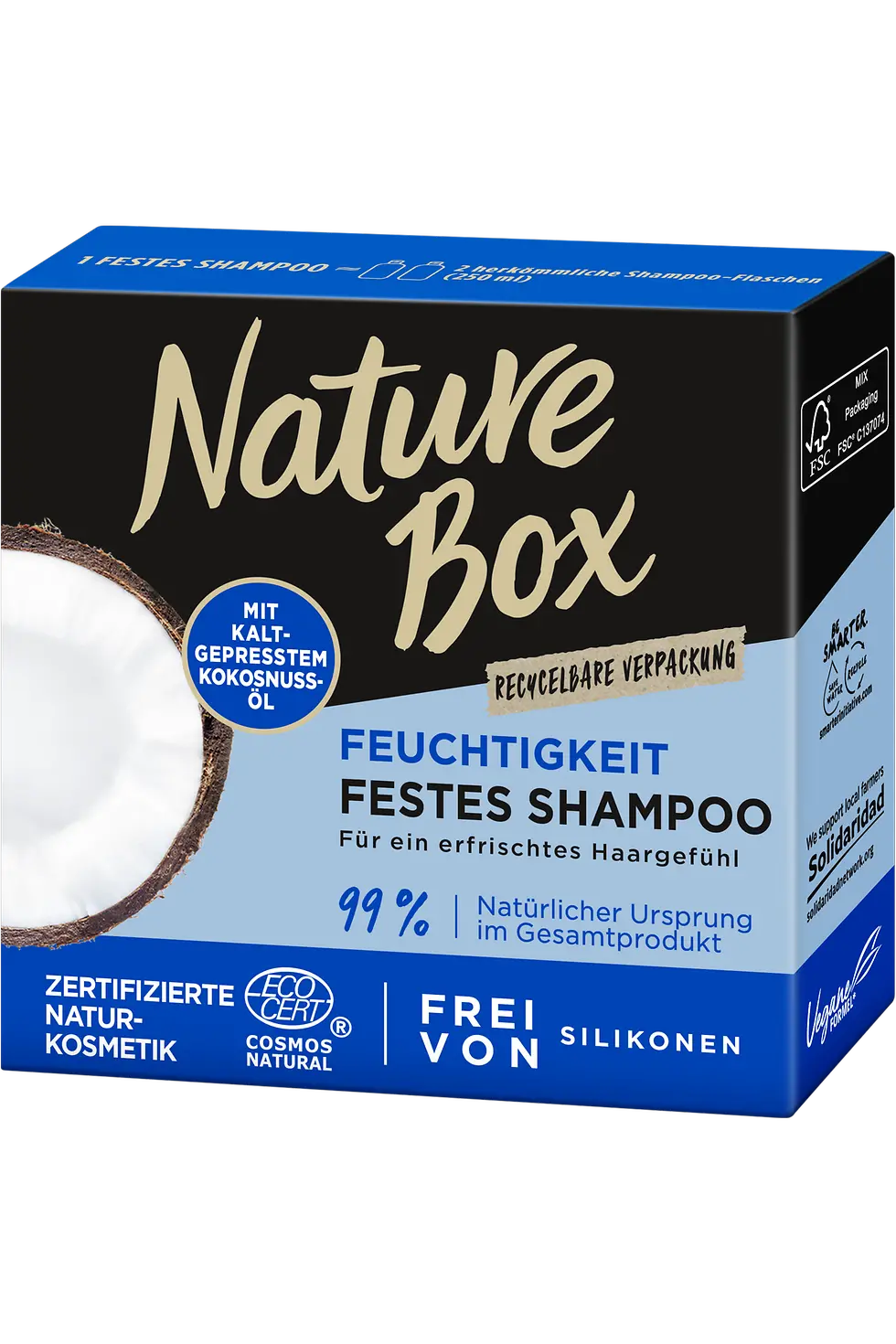 Nature Box Feuchtigkeit Festes Shampoo mit kaltgepresstem Kokosnuss-Öl