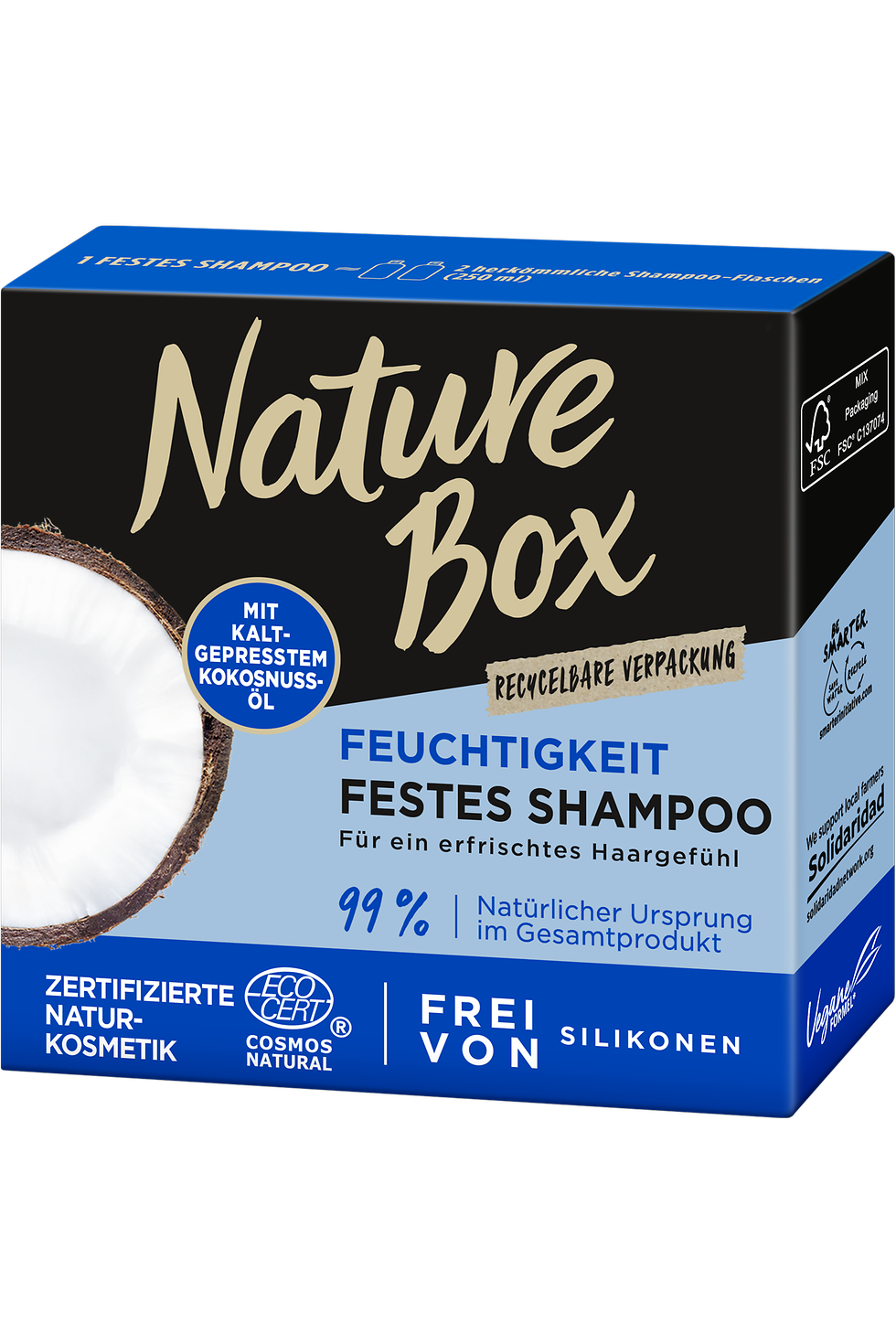 Nature Box Feuchtigkeit Festes Shampoo mit kaltgepresstem Kokosnuss-Öl