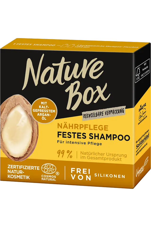 Nature Box Nährpflege Festes Shampoo mit kaltgepresstem Argan-Öl
