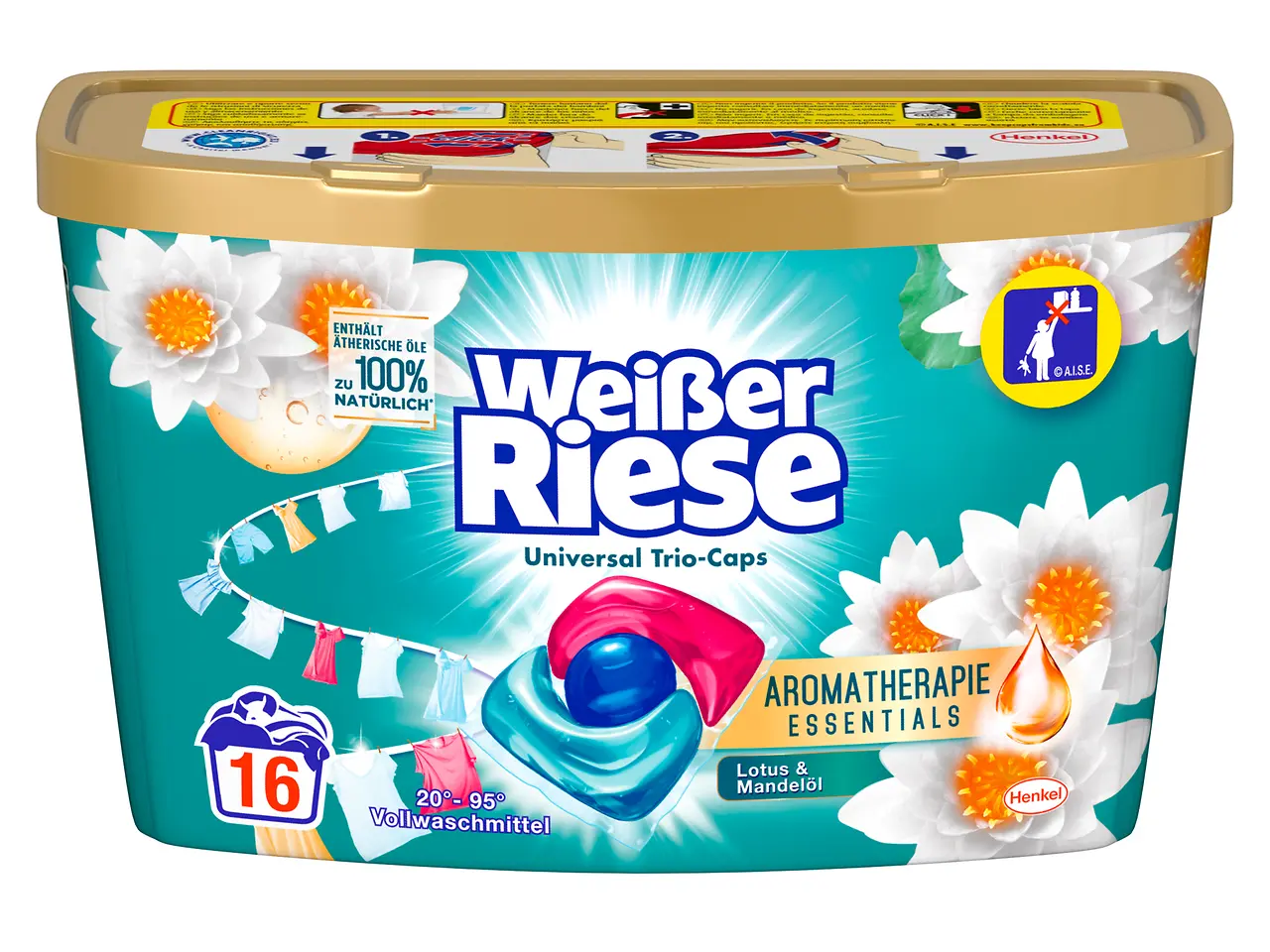 Weißer Riese Trio Caps Aromatherapie Essentials „Lotus & Mandelöl“ 
