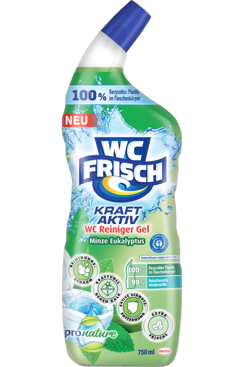 WC FRISCH Kraftaktiv WC Reiniger Gel Minze Eukalyptus