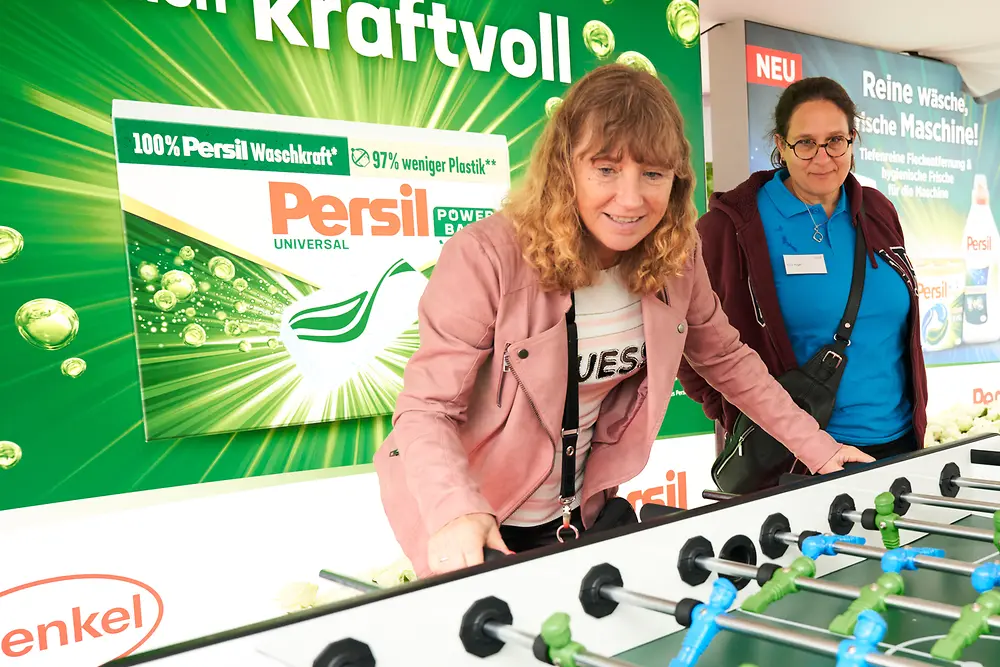 
Viele Mitmach-Aktionen rund um die bekannten Marken von Henkel sorgten trotz des Regenwetters für Vergnügen.
