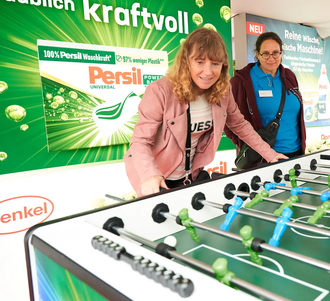 
Viele Mitmach-Aktionen rund um die bekannten Marken von Henkel sorgten trotz des Regenwetters für Vergnügen.