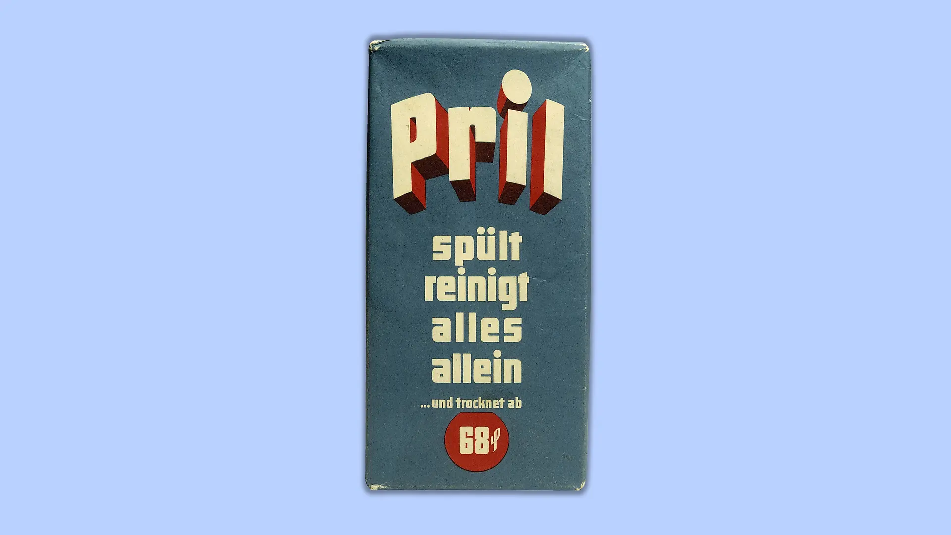 Blaues Paket Pril Pulver von 1951.