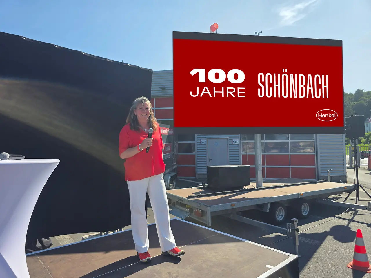
Standortleiterin Pamela Cziesla während ihrer Ansprache zur Jubiläumsfeier.