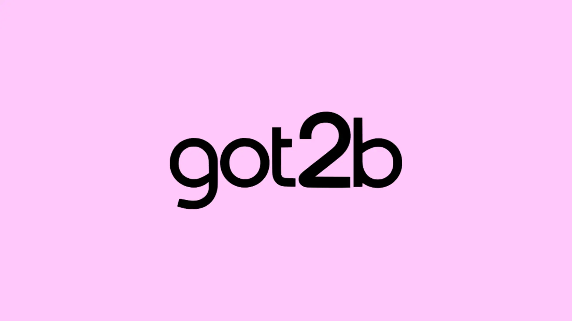 Das got2b-Logo auf einem pinken Hintergrund.