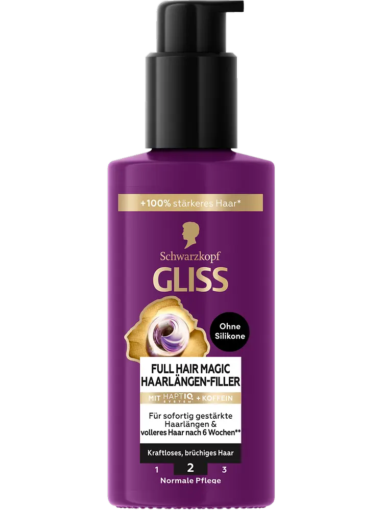 
Der neue Schwarzkopf GLISS Full Hair Magic Haarlängen-Filler 