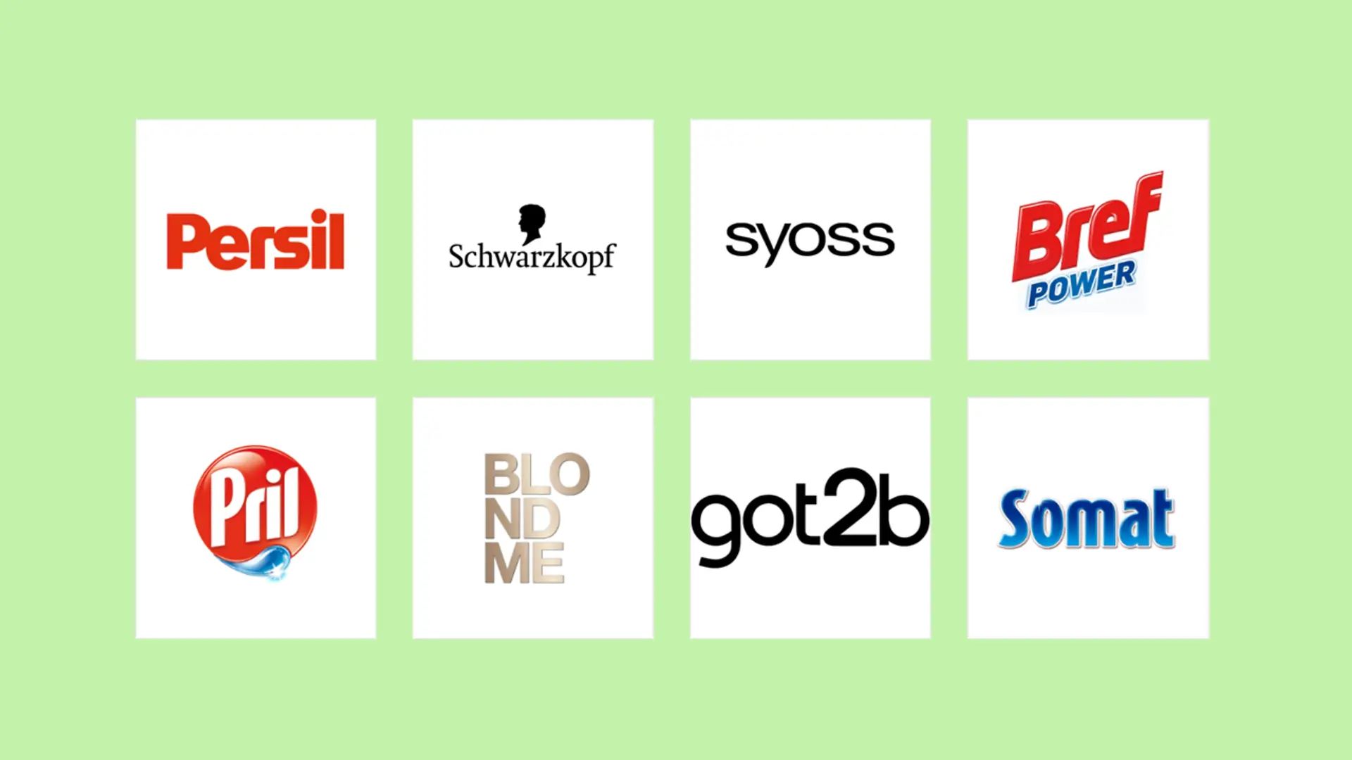 Eine Auswahl von Logos der Marken von Henkel Consumer Brands