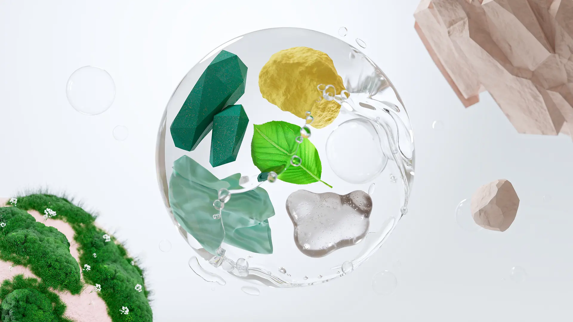 Ein computergeneriertes Bild als symbolische Darstellung von Henkels Nachhaltigkeits-Ambitionen.