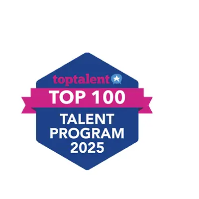 Das Logo der Auszeichnung „Top 100 Talent Program 2025“.