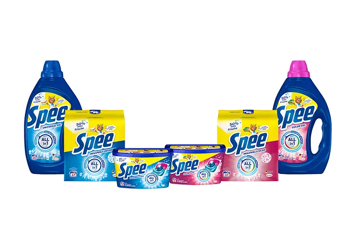 Produkte aud dem neuen Spee All-in-1 Sortiment 
