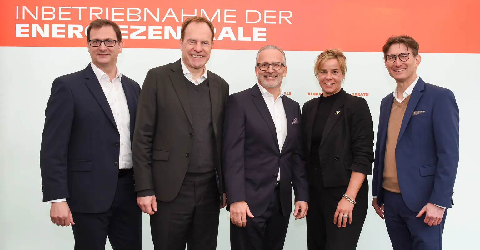 
Julien Mounier, Dr. Stephan Keller, Carsten Knobel, Mona Neubaur, Dr. Daniel Kleine (v.l.n.r.)
Copyright: Steffen Hauser