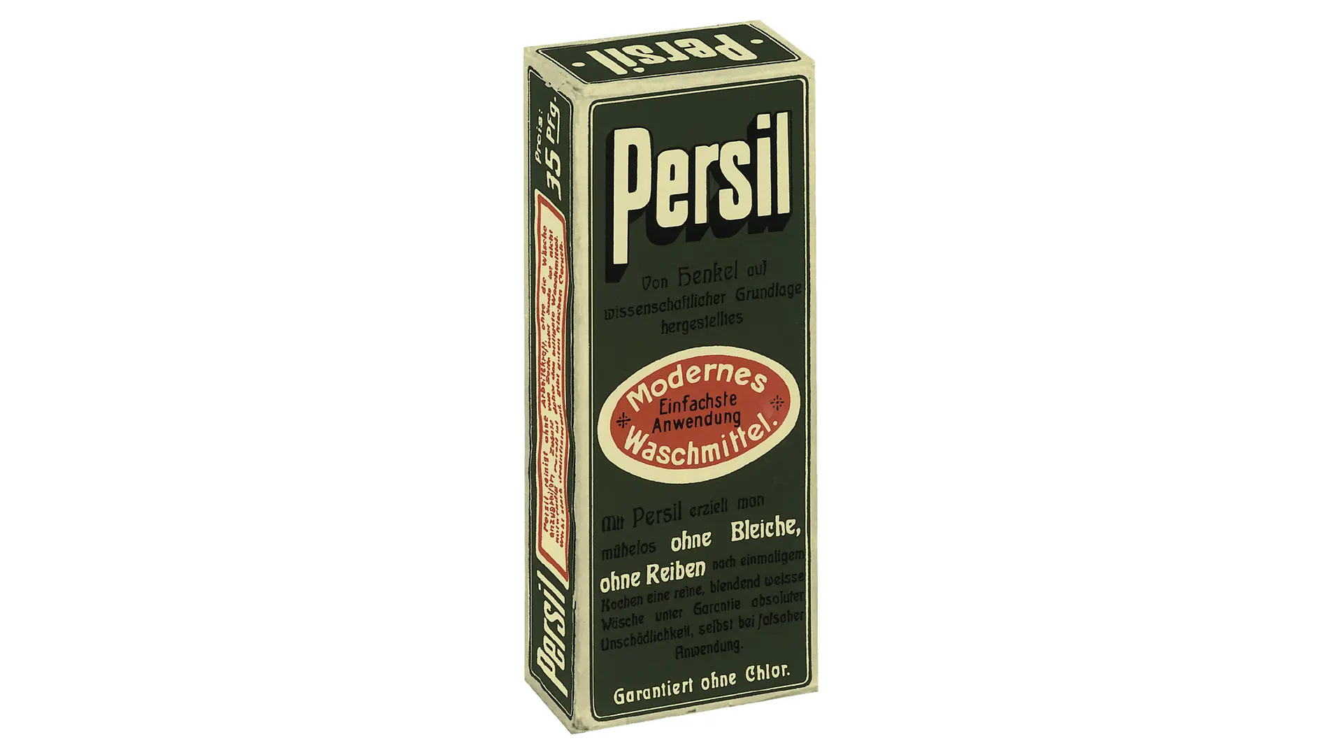 Eine historische Persil‑Waschmittelpackung