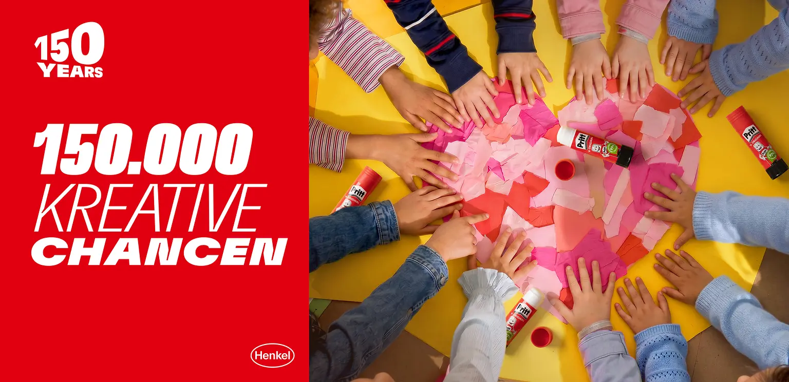 
Zum 150-jährigen Firmenjubiläum spendet Henkel insgesamt 150.000 Pritt Stifte an Schulen, Kitas und gemeinnützige Einrichtungen.