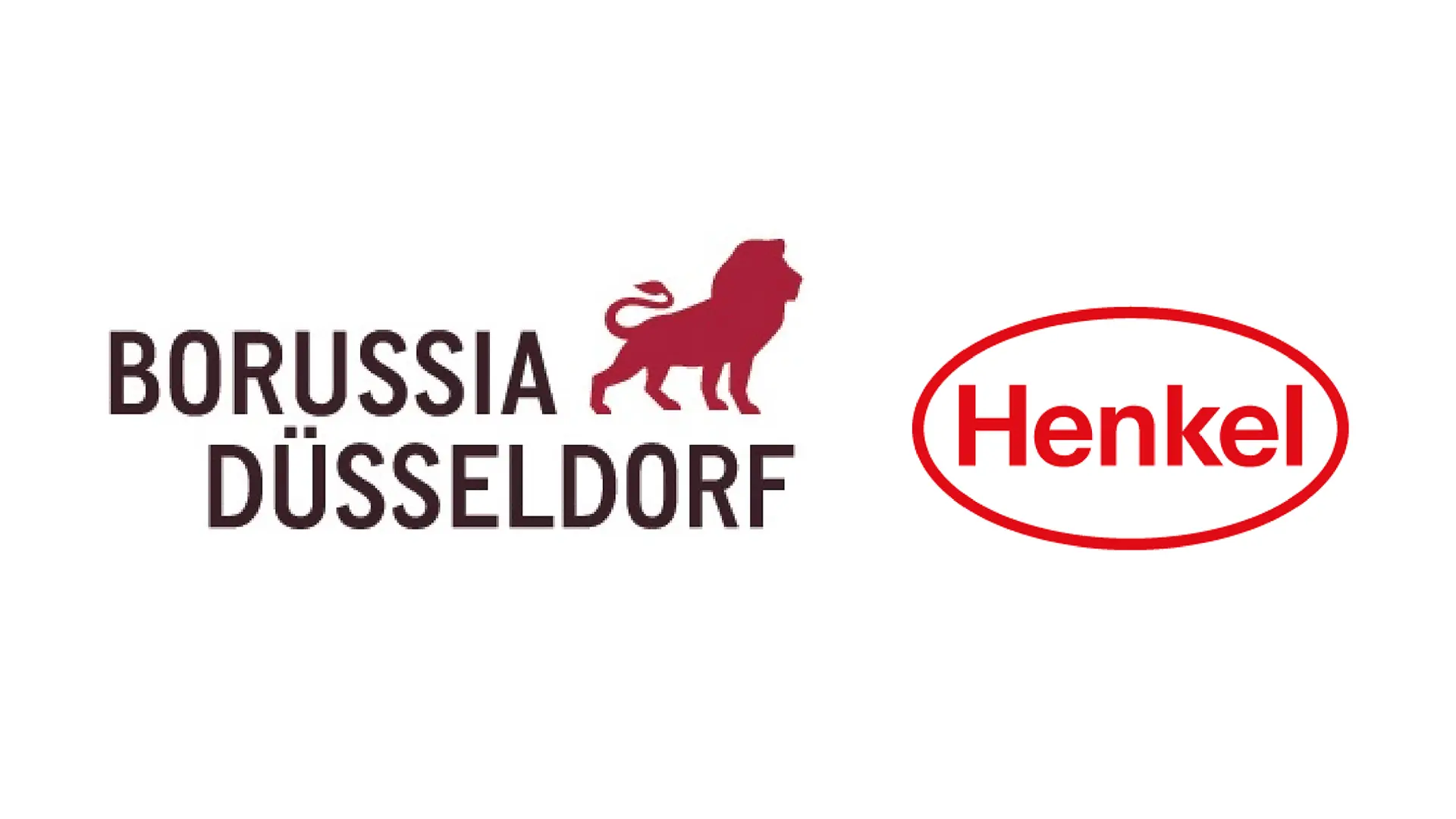 Logos von Henkel und Borussia Düsseldorf nebeneinander dargestellt.