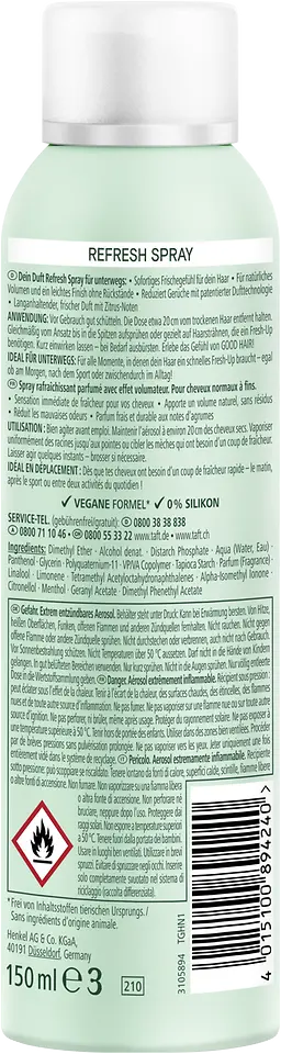 
Schwarzkopf taft Good Hair
Für feines Haar – Juicy Lemon
(Rückseite)