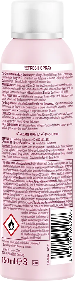 
Schwarzkopf taft Good Hair
Für trockenes Haar – Soft Jasmine
(Rückseite)