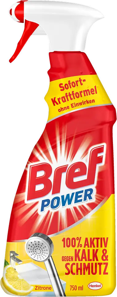 
Bref Power Kalk & Schmutz Zitrone verbindet die bewährte Reinigungsleistung gegen Kalk und Schmutz mit einer frischen Zitronennote.