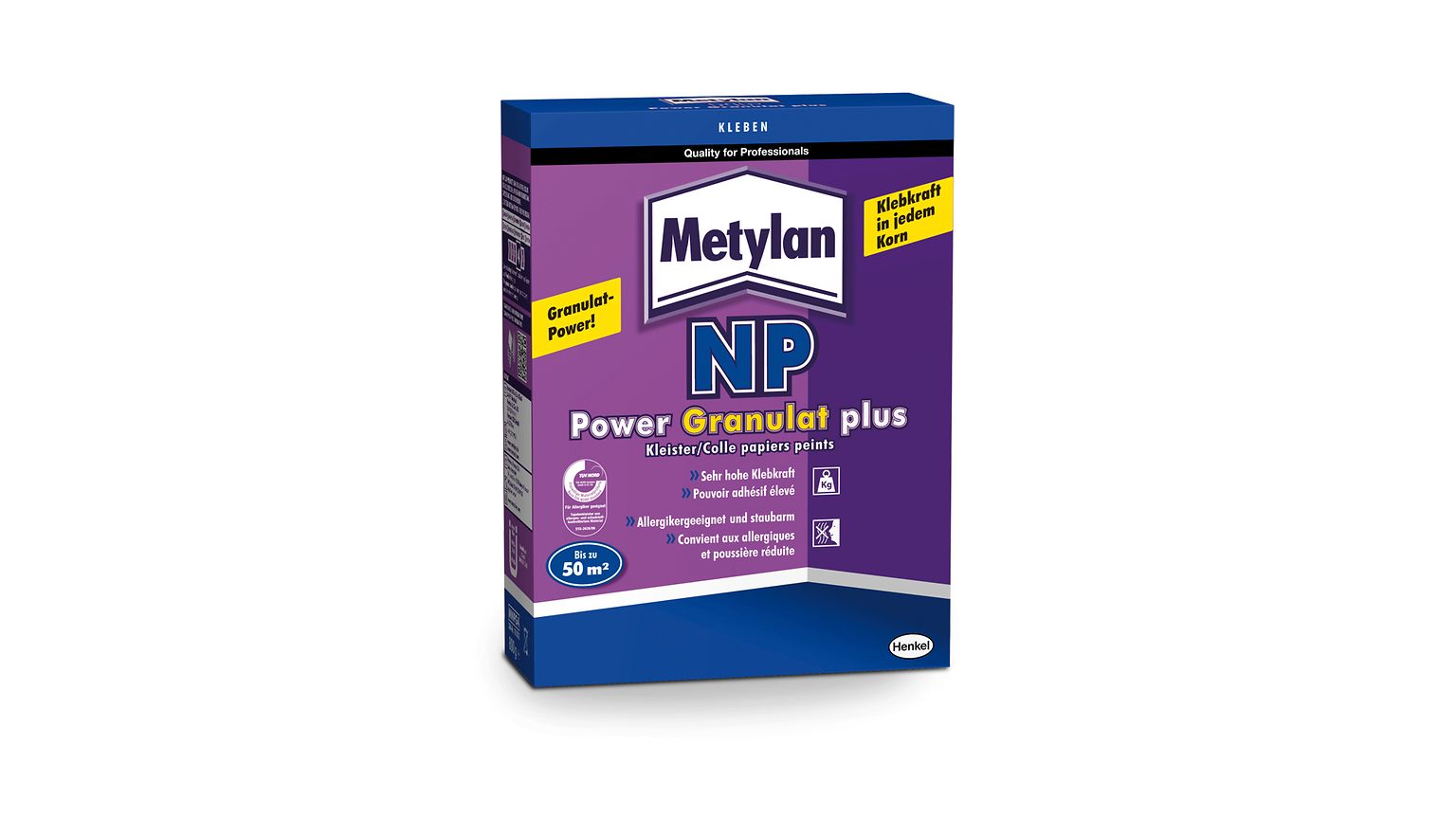Metylan NP Power Granulat Plus ist neben dem 5-kg-Eimer auch in der praktischen 800-g-Packung erhältlich.