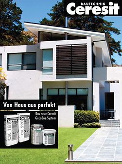 Titelbild der Broschüre „Von Haus aus perfekt – das neue Ceresit Galabau-System“