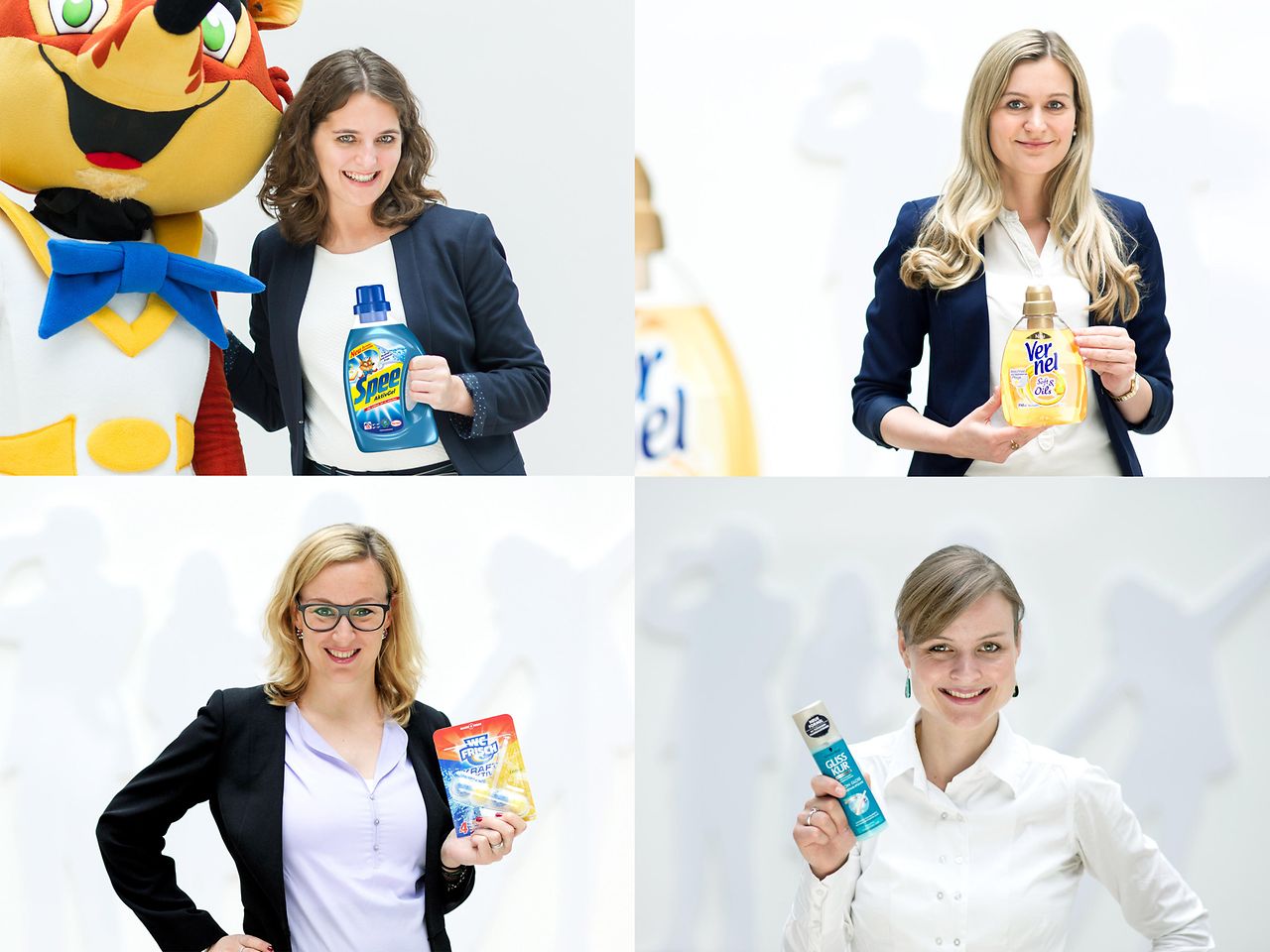 Vier Top-Marken von Henkel: Die Brand Manager von Spee, Vernel, WC Frisch und Gliss Kur freuen sich über die Auszeichnung