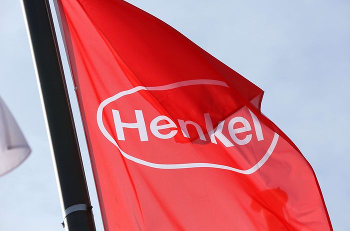 Red flag with Henkel logo