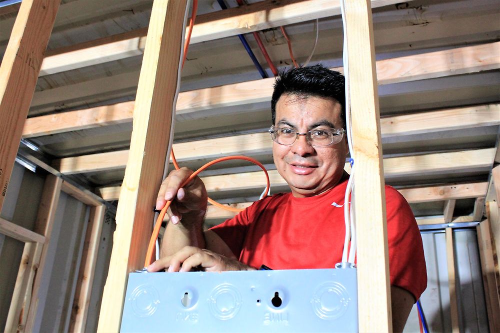 Ricardo Rodriguez installs electric wiring 
