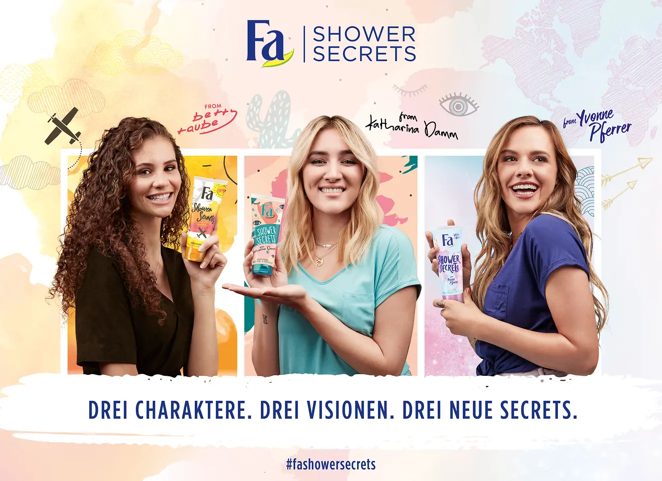 Drei Charaktere, drei Visionen, drei neue Fa Shower Secrets