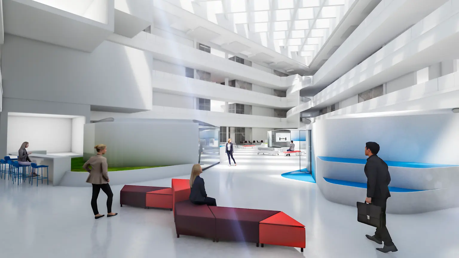 
Das moderne Gebäude wird Labore, Forschungseinrichtungen, Büroarbeitsplätze und Konferenzräume haben und Platz für mehr als 350 Innovationsmitarbeiter bieten. 