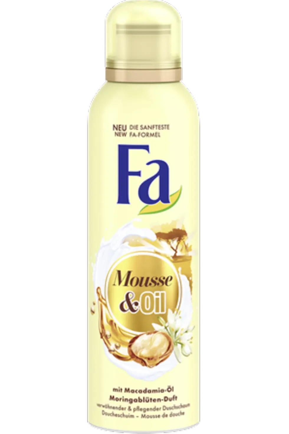 Fa Mousse & Oil Duschschaum mit Macadamia-Öl und Moringablüten-Duft