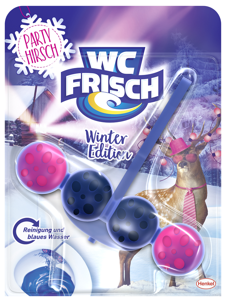 Die limitierte WC Frisch Winter-Edition in der Variante „Party Hirsch“