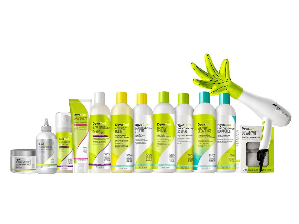 DevaCurl’s product range includes cleansers, conditioners, styling products, styling accessories, and treatments.